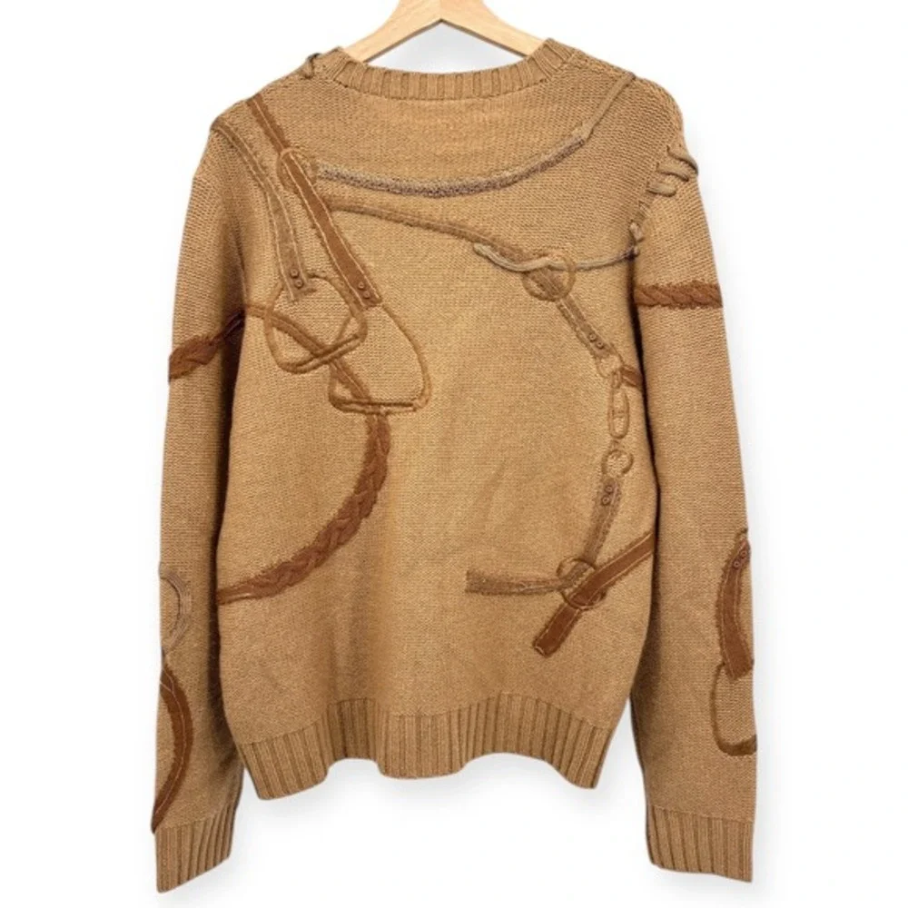 NWT Ralph Lauren Collection Bridle Crewneck Wool Jumper Purple Label Size Large - Picture 13 of 15